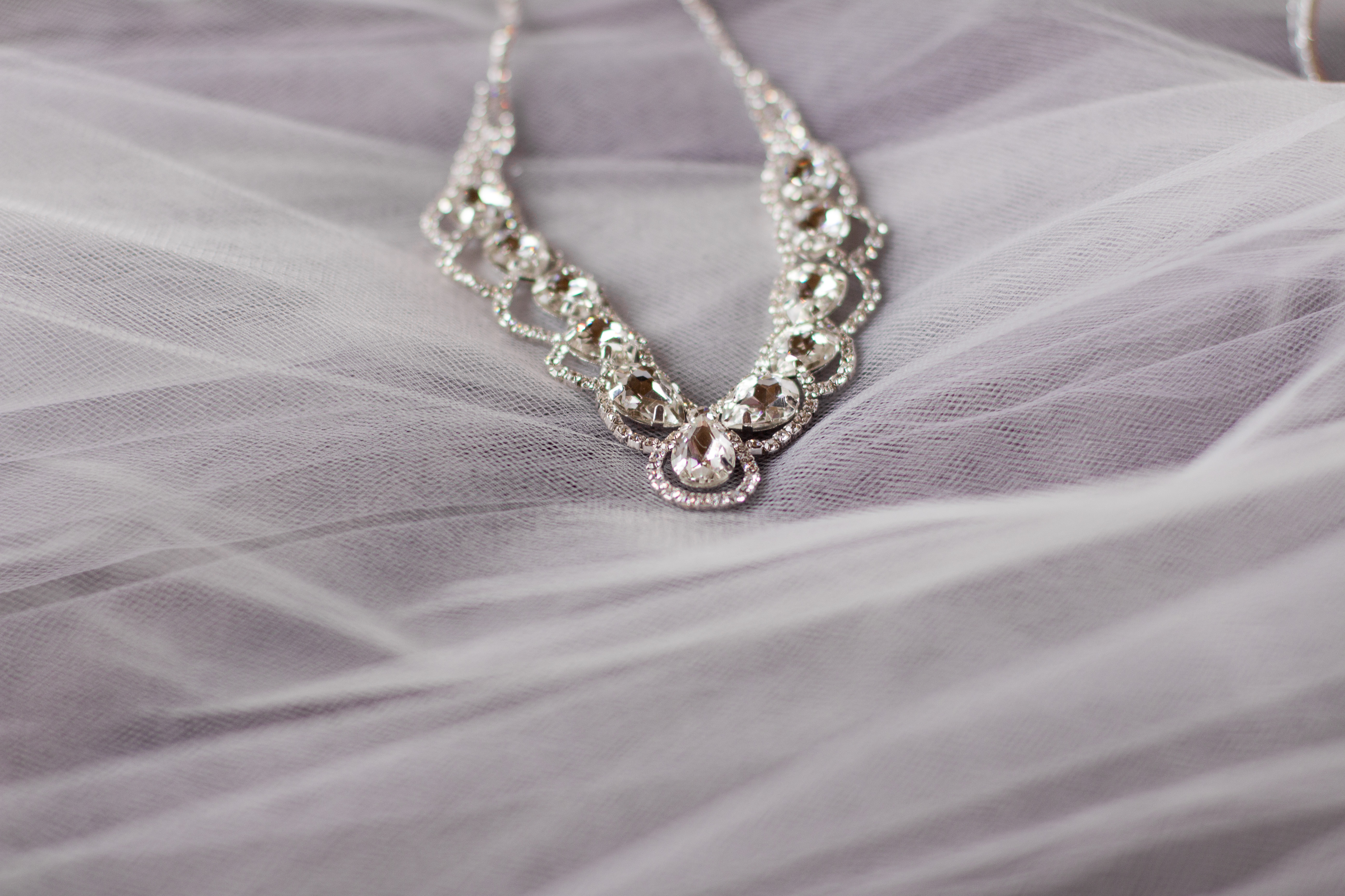 Diamond Necklace Bridal Jewelry - Karen Elise Photography