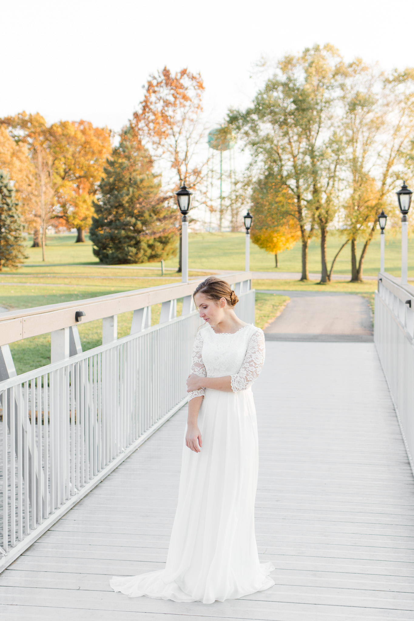 Modest lace wedding dress - Karen Elise Photography