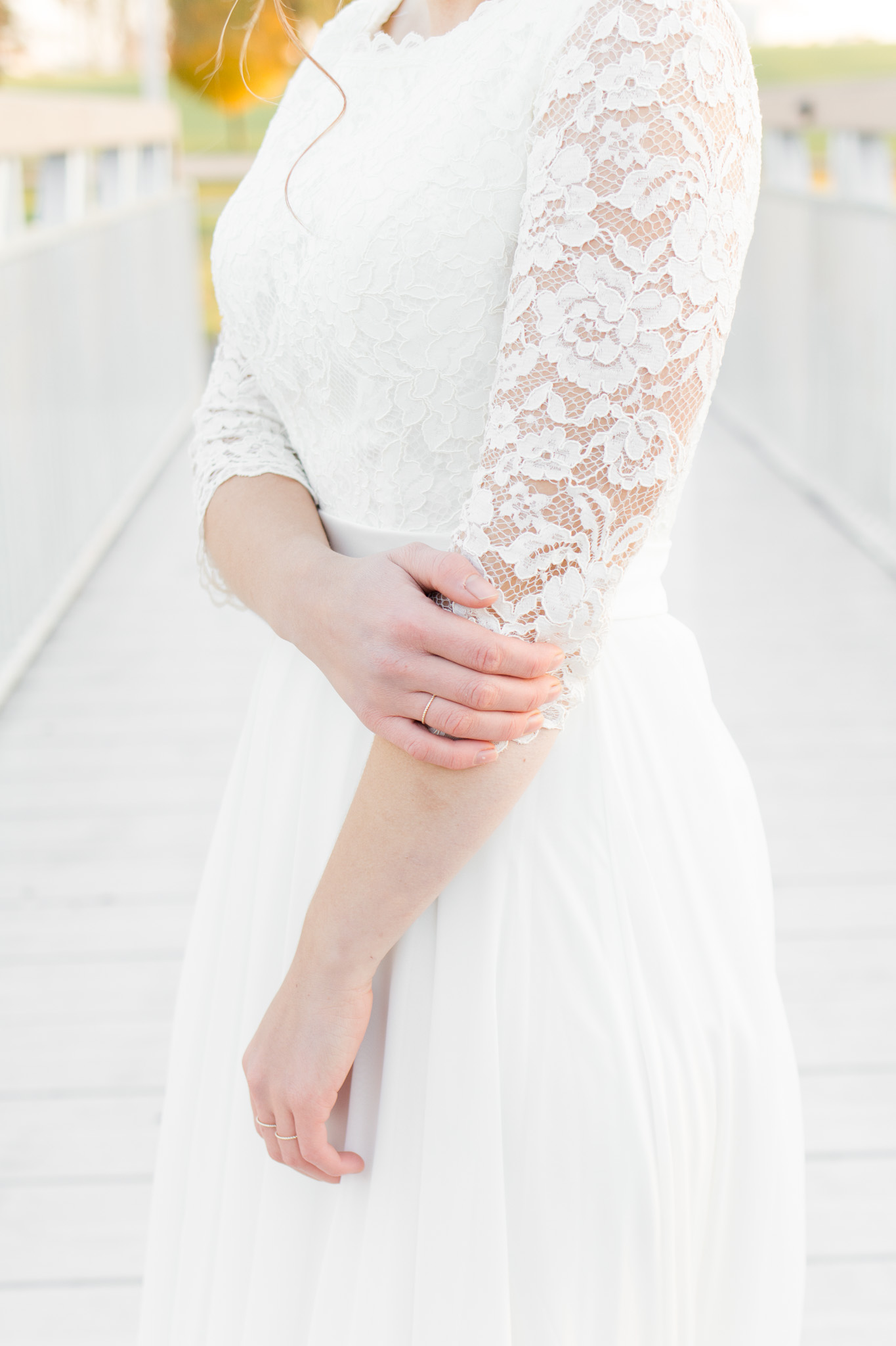 Modest lace wedding dress - Karen Elise Photography