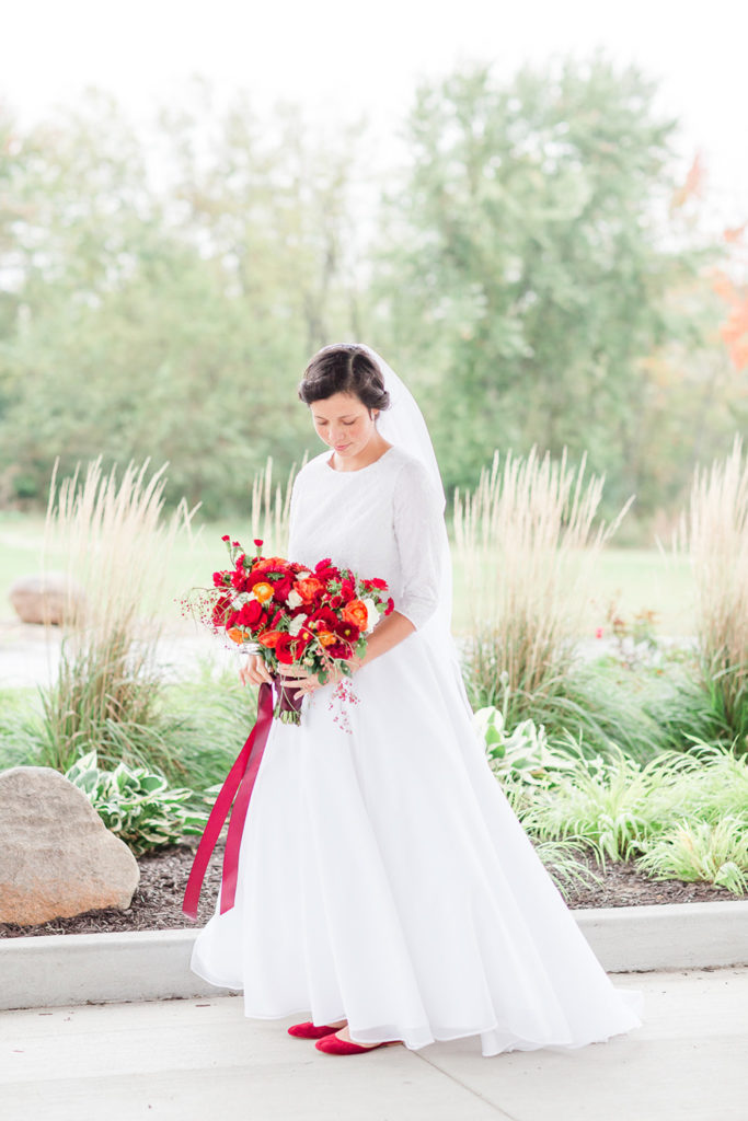 Modest Lace Wedding Dress | Karen Elise Photography