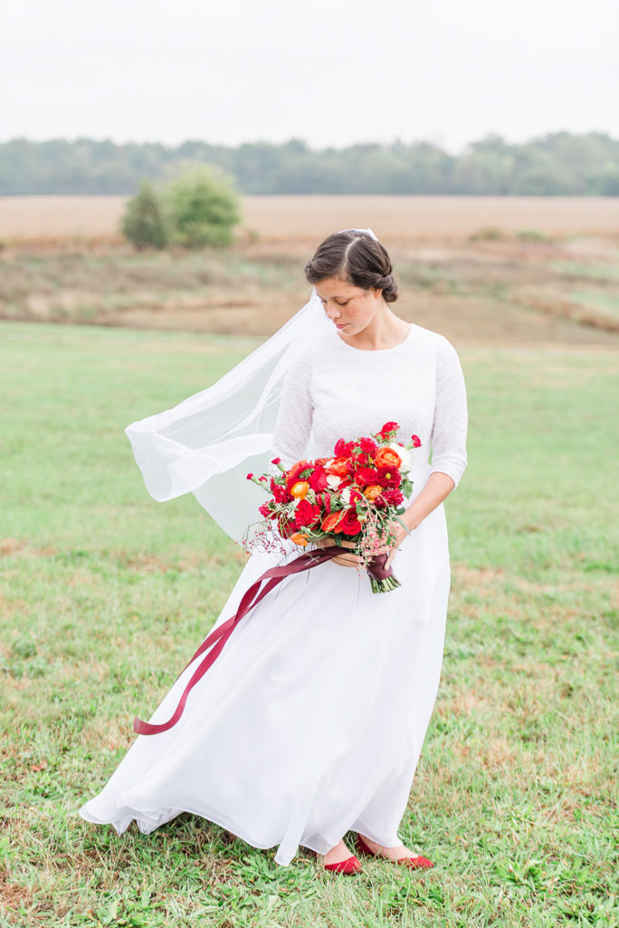 Modest Lace Wedding Dress | Karen Elise Photography