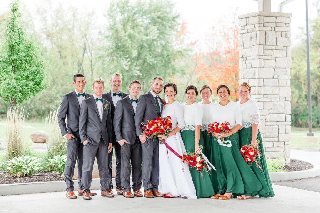 Forest Green Indiana Faall Wedding | Karen Elise Photography